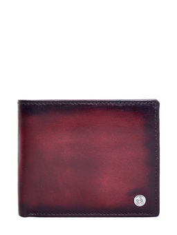Eske - Tris Leather Men's Two Fold Wallet Leather Wallet for Men's Wine