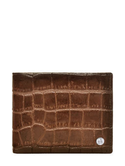 Eske - Brice Leather Men's Two Fold Wallet Tan Printed