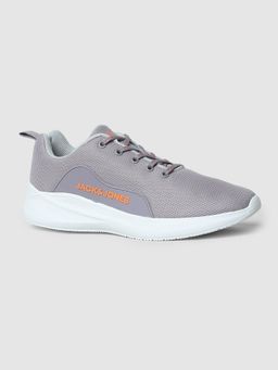 Jack & Jones - Grey Lace-Up Mesh Sneakers