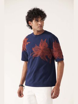 Muvazo - Floral Navy Blue Tshirt