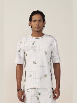 Muvazo - Blossom Grid White Tshirt