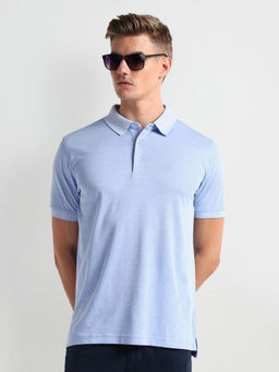 Arrow - Blue Solid Pique Polo T-Shirt