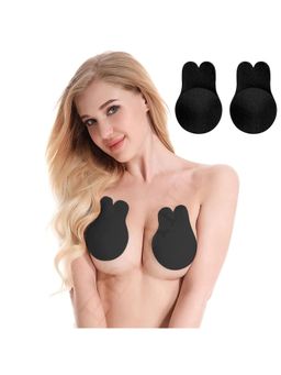 BRACHY - Silicone Stick-On Adhesive Backless Dry Fit Breast Push Up Nipple Pad Bra Black