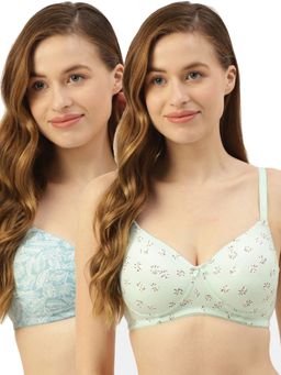 Leading Lady - Women Full Coverage Lightly Padded Non Wired T-Shirt Bra Multi-Color (Pack of 2)