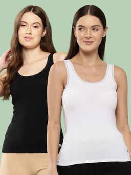 Leading Lady - Solid Cotton U Neck Camisoles For Womens Multi-Color (Pack of 2)