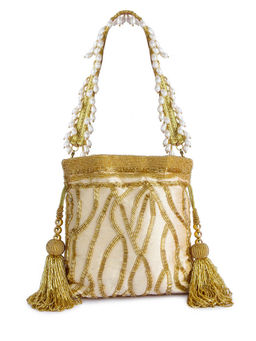 A Clutch Story - Off White Patterned Batuas and Potlis