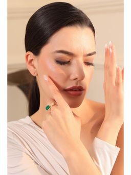 Royal Pitarah - Green Onyx Half Sun Gold Ring