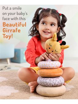 Bonfino - Premium Plush Giraffe Stacking Ring Toy (0-36 Months)
