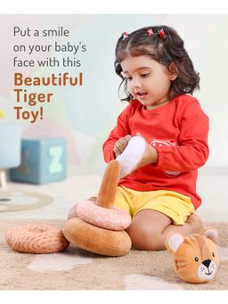 Bonfino - Premium Plush Tiger Stacking Ring Toy (0-36 Months)