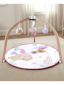 Bonfino - Premium 2 in 1 Wooden Baby Playgym with Mat & Hanging Toys (0-36 Months)