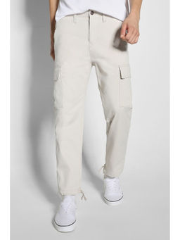 American Eagle - Men Beige Flex Slim Lived-In Cargo Pant