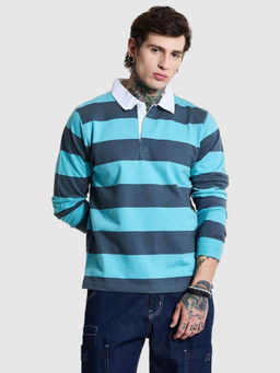 Snitch - Blue Stripes Polo Regular Fit T-Shirt