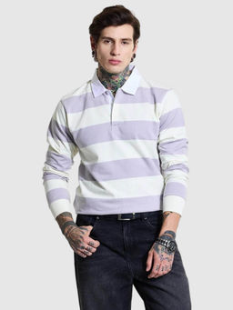 Snitch - Lilac Stripes Polo Regular Fit T-Shirt