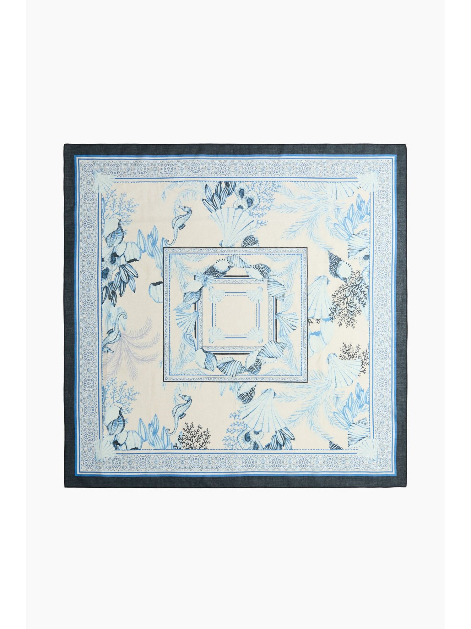 h&m Women Blue Patterned Scarf-picture-18