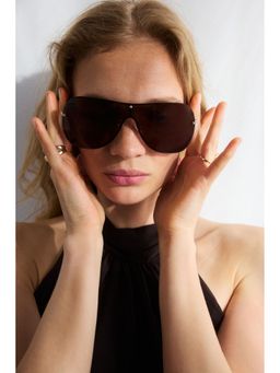 H&M - Women Gold Visor-Style Sunglasses