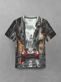 HELLCAT - Black Graphic Half Sleeve Round Neck T-Shirt