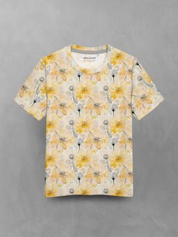 HELLCAT - Yellow Graphic Half Sleeve Round Neck T-Shirt