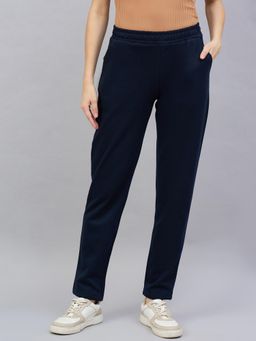 98 Degree North - Women Straight Fit Fleece Track Pants - Navy Blue