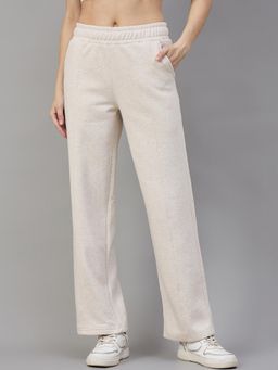 98 Degree North - Women Straight Fit Fleece Track Pants - Beige