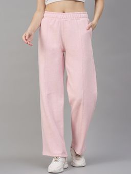 98 Degree North - Women Straight Fit Fleece Track Pants - Pink
