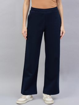 98 Degree North - Women Straight Fit Fleece Track Pants - Navy Blue