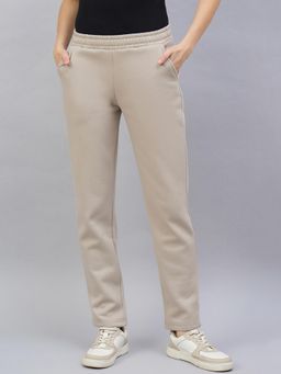 98 Degree North - Women Regular Fit Fleece Track Pants - Beige