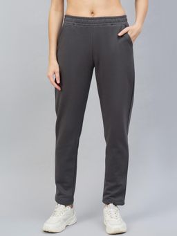 98 Degree North - Women Regular Fit Fleece Track Pants - Charcoal