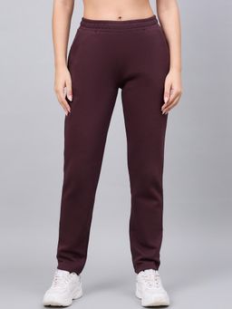 98 Degree North - Women Regular Fit Fleece Track Pants - Wine
