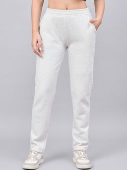 98 Degree North - Women Regular Fit Fleece Track Pants - Off White