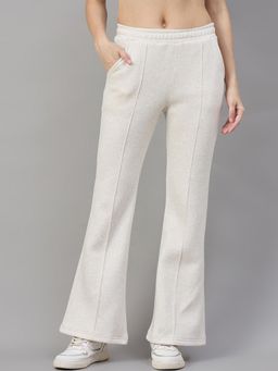 98 Degree North - Women Bootcut Fleece Track Pants - White