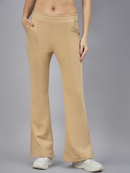 98 Degree North - Women Bootcut Fleece Track Pants - Beige