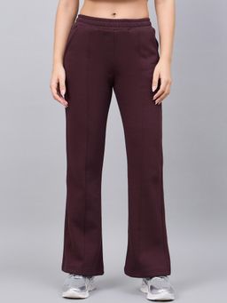 98 Degree North - Women Bootcut Fleece Track Pants - Wine