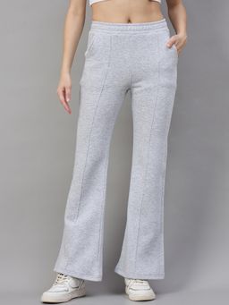 98 Degree North - Women Bootcut Fleece Track Pants - Grey