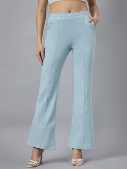 98 Degree North - Women Bootcut Fleece Track Pants - Blue
