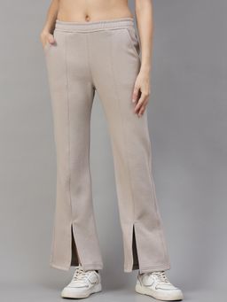 98 Degree North - Women Bootcut Fleece Track Pants - Khaki