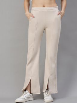 98 Degree North - Women Bootcut Fleece Track Pants - Beige