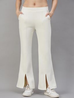 98 Degree North - Women Bootcut Fleece Track Pants - Cream