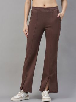 98 Degree North - Women Bootcut Fleece Track Pants - Brown