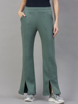 98 Degree North - Women Bootcut Fleece Track Pants - Green