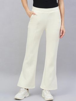 98 Degree North - Women Bootcut Fleece Track Pants - Cream