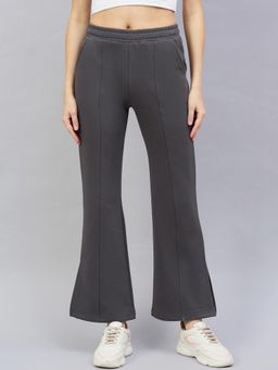 98 Degree North - Women Bootcut Fleece Track Pants - Charcoal