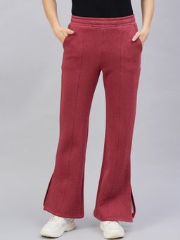 98 Degree North - Women Bootcut Fleece Track Pants - Red