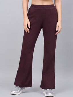 98 Degree North - Women Bootcut Fleece Track Pants - Wine