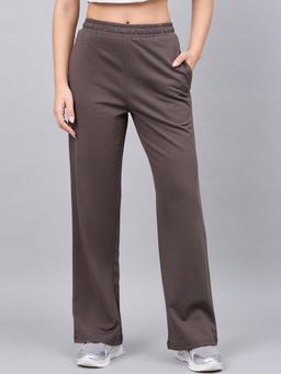 98 Degree North - Women Straight Fit Cotton Track Pants - Brown