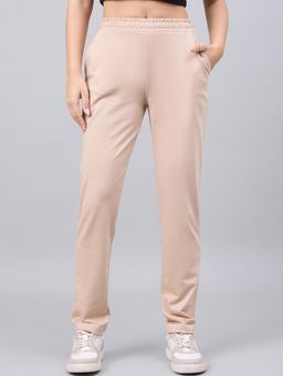 98 Degree North - Women Regular Fit Cotton Track Pants - Beige