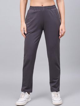 98 Degree North - Women Regular Fit Cotton Track Pants - Grey