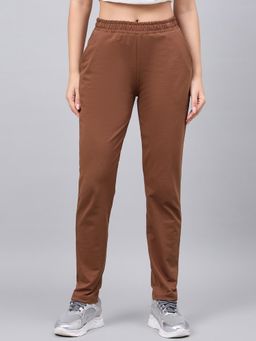 98 Degree North - Women Regular Fit Cotton Track Pants - Brown