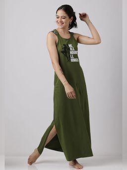 Slumber Jill - Pesto Green Luxe Lounge Nightdress