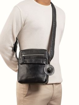 Hidesign - Mezcal 01 Genuine Leather Men's Crossbody Bag - Black