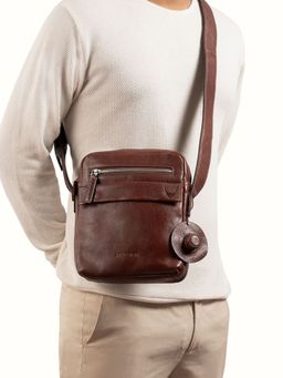 Hidesign - Mezcal 01 Genuine Leather Men's Crossbody Bag - Tan